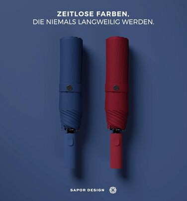 Sapor Design Premium Umbrella with Lotus Effect | Stormproof, windproof, open/close automatic | Elegant & stylish umbrella | Stylish compact umbrella (Umbrella) | ICONIC Black - Iconic