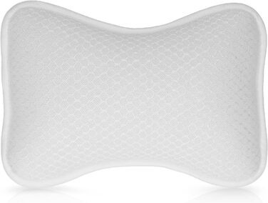 Navaris Small Bathtub Pillow made of Mesh - Tub Pillow Headrest Neck Pillow for Bathtub - Öko Tex Standard 100 - Anti-Slip in White