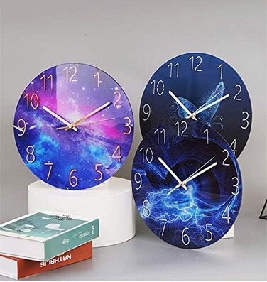 RAILONCH Silent Wall Clock Modern Design Wall Clock No Ticking for Living Room, Kitchen, Office, and Bedroom (D)