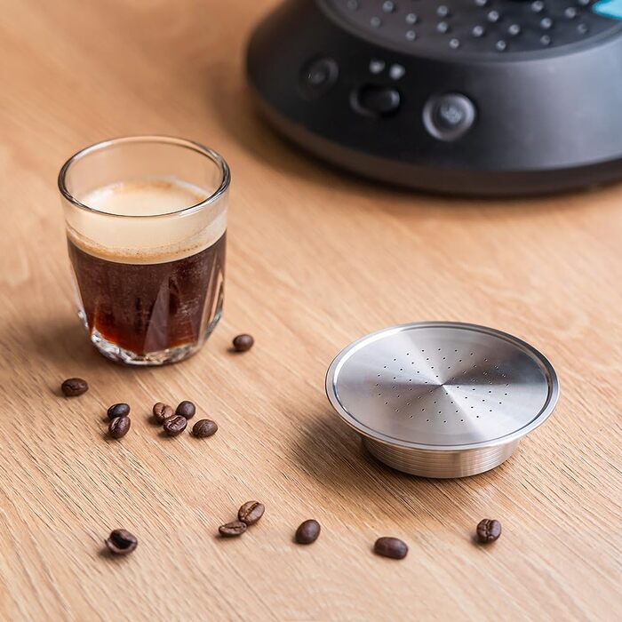 Buziba Coffee Capsules, Reusable Stainless Steel Coffee Pad Filter, Refillable, Capsule Spoon, Brush Set for Senseo HD7801 Coffee Machine Accessories
