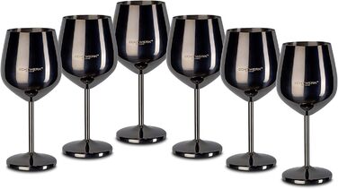 Набір келихів для вина з нержавіючої сталі ECHTWERK, 6 шт., 500 мл, для кемпінгу та коктейлів, срібна серія