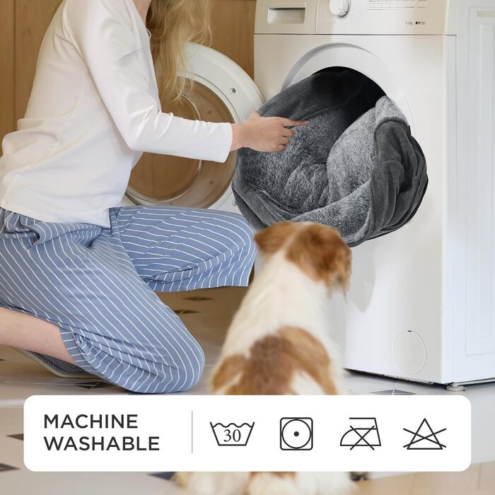 Ліжко для собак Bedsure великих порід – 89x63x17 см, зручне собаче ліжко, кошик для собак знімний, дихаючий, з антиковзким дном, м'яке ліжко для собак, (76 x 61 x 15 см, сірий)