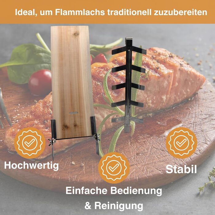 Набір дощок для копчення лосося на відкритому вогні (2 шт.) із кедра з кріпленнями з нержавіючої сталі для вогнищ та грилів