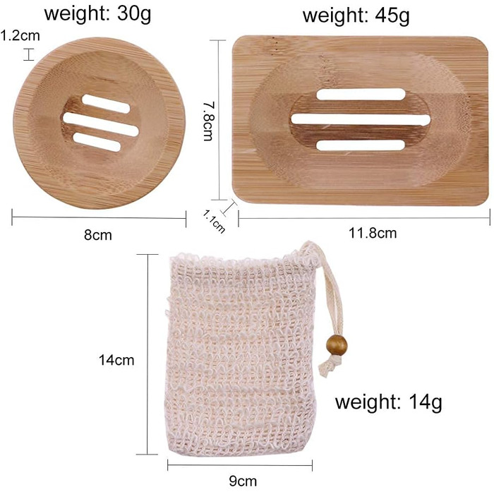 Двохтурова дерев'яна підставка для мила з сизалевим мішечком - підставка для мила в душ, ванну, кухню, мийку.