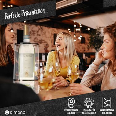 Охолоджувач для пляшок Dimono® з подвійними стінками: термо-охолоджувач для вина, шампанського, сект та води (високоглянцевий акрил)