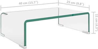 Підставка для монітора з прозорого скла vidaXL 40x25x11 см