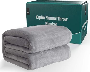 Плед KEPLIN Luxuriöse Flanelldecke: великий м'який плед з мікрофібри, 150 x Queen, сріблясто-сірий