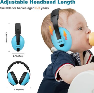 Навушники для захисту вух ProCase Baby - шумопоглинаючі, для немовлят, малюків (0-36 місяців), блакитні