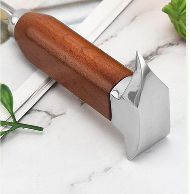Stainless steel ice pick, 1 x 17 cm, with wooden handle, portable Japanese-style ice hammer, ice pick tool for bars, kitchens, picnics, camping (U126-1)