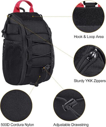 Тактична аптечка OneTigris EDC MOLLE, універсальна військова сумка IFAK для кемпінгу, туризму, велоспорту, альпінізму та полювання на відкритому повітрі