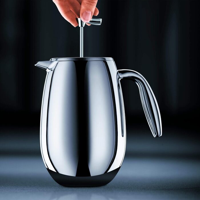 Френч-прес Bodum Columbia 1.5 л, подвійні стінки, нержавіюча сталь, матовий, для кави, можна мити в посудомийці