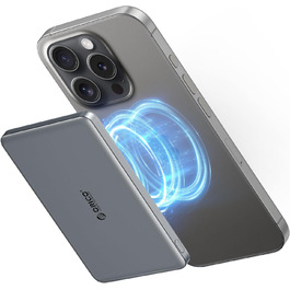 Power Bank Orico Kada Magsafe 5000mAh з USB-C, Магнітний, 20W PD, для iPhone 16/15/14/13/12 (Сірий)