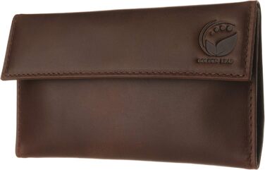 Golden Leaf Leather Tobacco Pouch | Elegant Leather Tobacco Bag with space for tobacco, filters, and a double pack of rolling papers | With an extra pocket for additional accessories | Rolling tobacco pouch for women & men
