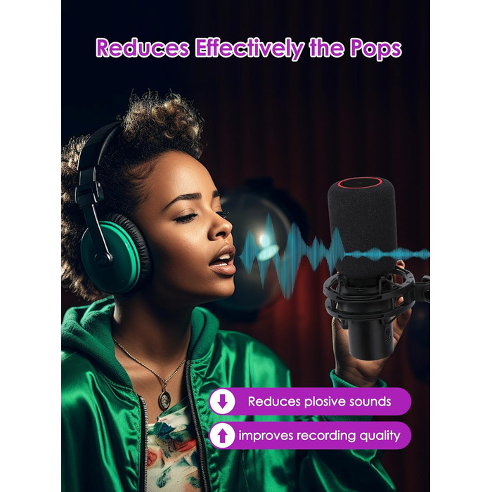 Кріплення для мікрофону HyperX QuadCast та інші - кріплення на стіл з поп-фільтром, сумісне з Blue Yeti, Razer Seiren Mini V3, Fifine AM8, YOUSHARES (XI. QuadCast 2 Windschutz - Dachlos)