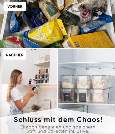 Набір контейнерів для зберігання Deco haus® 24 шт. з кришкою, герметичні - для кухні, паста, мюслі, борошно