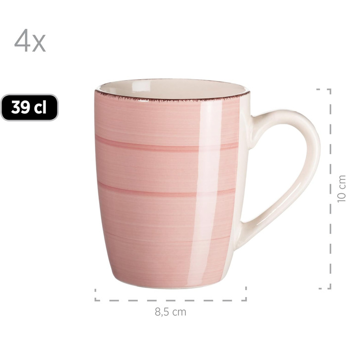 MÄSER Bel Tempo II: Набір посуду вінтажний, 16 предметів (для 4 осіб), ручне розпису, кераміка, зелено-блакитний