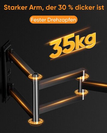 Кронштейн для телевізора FORGING MOUNT поворотний 26-65 дюймів, VESA 400x400, до 35 кг, подовжений 1035 мм