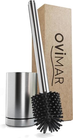 Набір для чищення унітазу Arosund Silber: щітка з силікону, вентиляція, сталь, з дозатором мийного засобу, знімний піддон, для дому