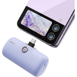 Powerbank iWALK 4800mAh 20W: Швидка зарядка, компактний акумулятор для iPhone, Samsung, Xiaomi, рожевий/фіолетовий