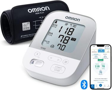 Тонометр OMRON X3 Comfort з Bluetooth - автоматичний, для дому, з Intelli Wrap манжетою, клінічно перевірений, підходить для діабетиків та вагітних, 22-42 см