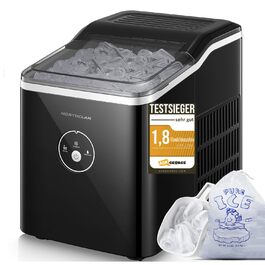 2024 Ice Maker Winner - 14kg Capacity, Fast Ice Production, Quiet Operation, 120W with Scoop & Basket - Compact Ice Maker for Home & Office (Black)