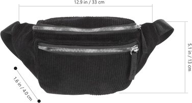 Валіклад Набір з 2 бананки/поясна сумка на пояс для жінок та дівчат, зелений (чорний)