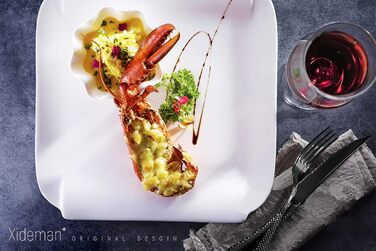 Набір столових приборів на 6 осіб, 24 предмети, чорний, нержавіюча сталь 18/10, з титановим покриттям, сучасний дизайн, ніж з двостороннім лезом, для мийки в посудомийній машині