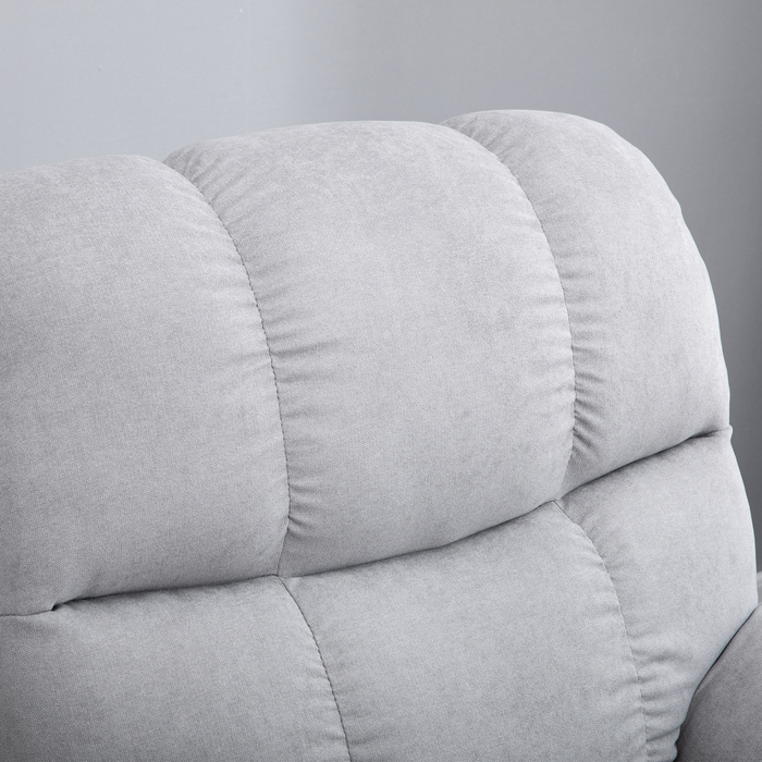HOMCOM Massage Chair with Rise Assist, Recliner, TV Chair with Heat Function, Adjustable Angle, USB, Remote Control, Short Plush, Grey, 83x95x105 cm