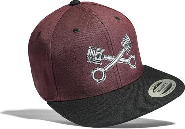 Кепка Baddery Tuner Cap Flexfit Snapback Kolben - для чоловіків та жінок, універсальний розмір (Maroon)
