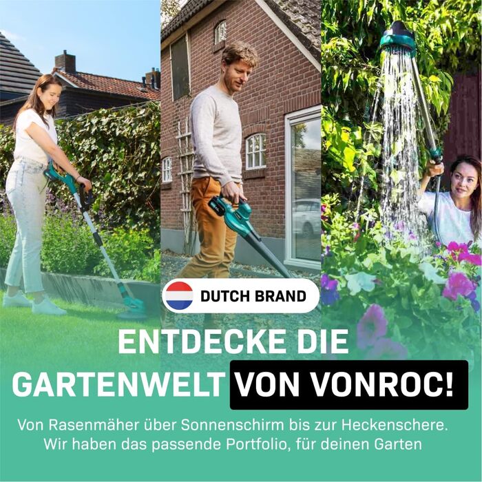 VONROC Electric Leaf Blower 3300W - 3-in-1 Leaf Collector Function - Blow 270km/h, Vacuum, Shred - Includes 40L Collection Bag