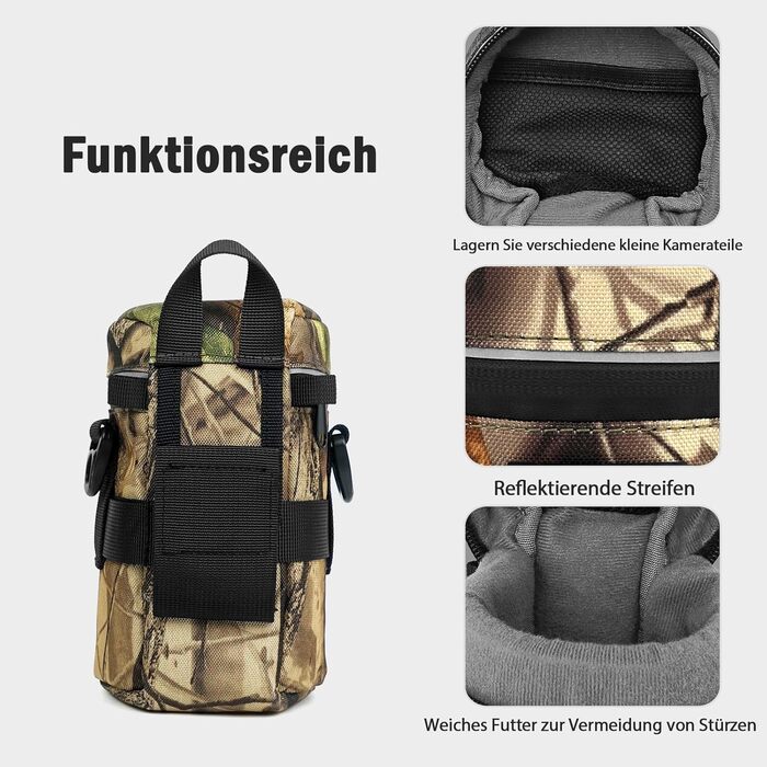 Чохол для об'єктива камери, нейлон, оливковий (8.5 x 10.5 см)