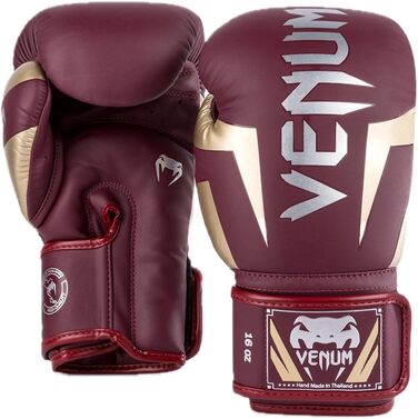 Боксерські рукавички Venum Elite Бордовий/Золотий 14 Oz