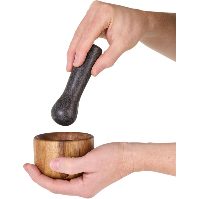 Набір для стукання спецій AdHoc MO42 | Дерево акації та граніт | Ø 9 см