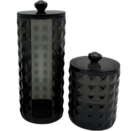 Організатор для ватних дисків та паличок: стильний контейнер для ванної, туалету, спальні (чорний)