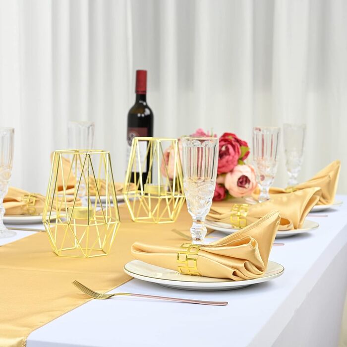 Champagne Satin Napkins Cloth 40 Pieces Square 20 x 20 inches Soft, Smooth Fabric Table Napkins Washable Satin Cloth Napkins for Weddings Parties Vacations Dinners Thanksgiving