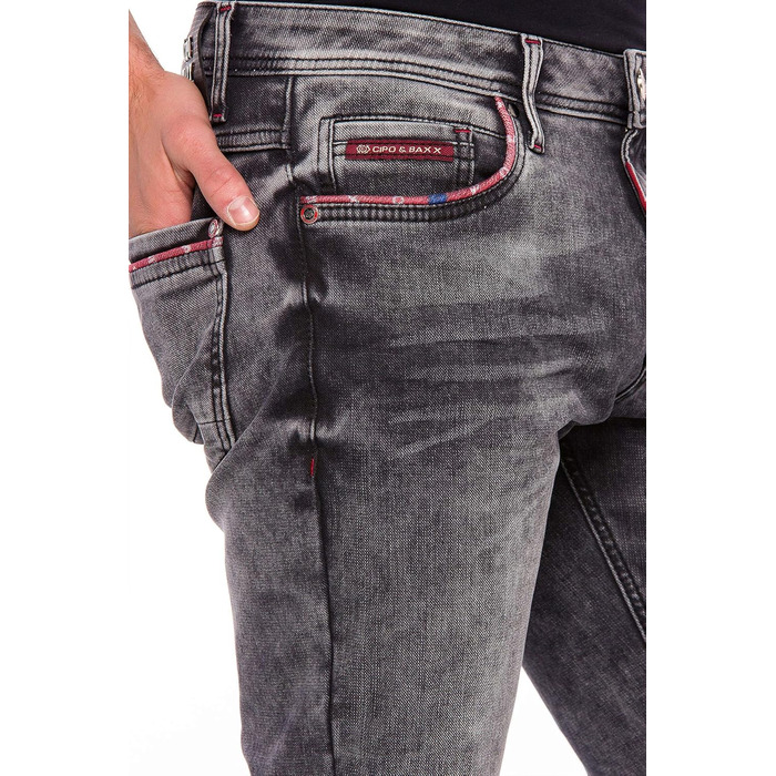 Чоловічі джинси Cipo & Baxx Klassisch Regular Fit, чорні, W40 L34, класичний крій, 5 кишень