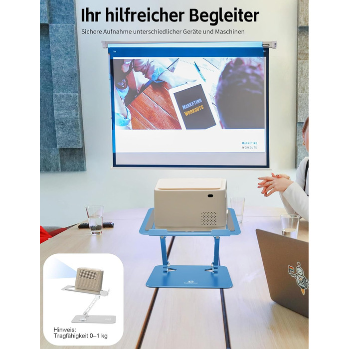 Підставка для ноутбука Ergonomic Aluminium, регульована по висоті та складна, стабільна та неслизька, покращена вентиляція, сумісна з MacBook (до 15,6 дюймів) (Темно-синій)