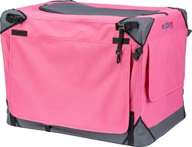 Foxdevil® Складана переноска для собак та котів середніх порід – переноска для тварин у машину та дім (світло-рожевий, M)