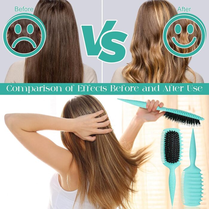 Щітка для локонів Lockenbürste: антистатична стилінг-щітка з вентиляційним дизайном для мокрого та сухого волосся, ідеальна для кучерявого волосся та створення об'єму (зелена)