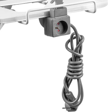 КADAX Складане прасувальне щитове поле, 120x38 см з розеткою, регульоване по висоті, сірий колір