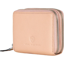 VON HEESEN Leather Wallet with RFID Blocker - Wallet for Women & Men made of Genuine Leather - Wallet with Coin Pocket - Purse for Women and Men in Rose