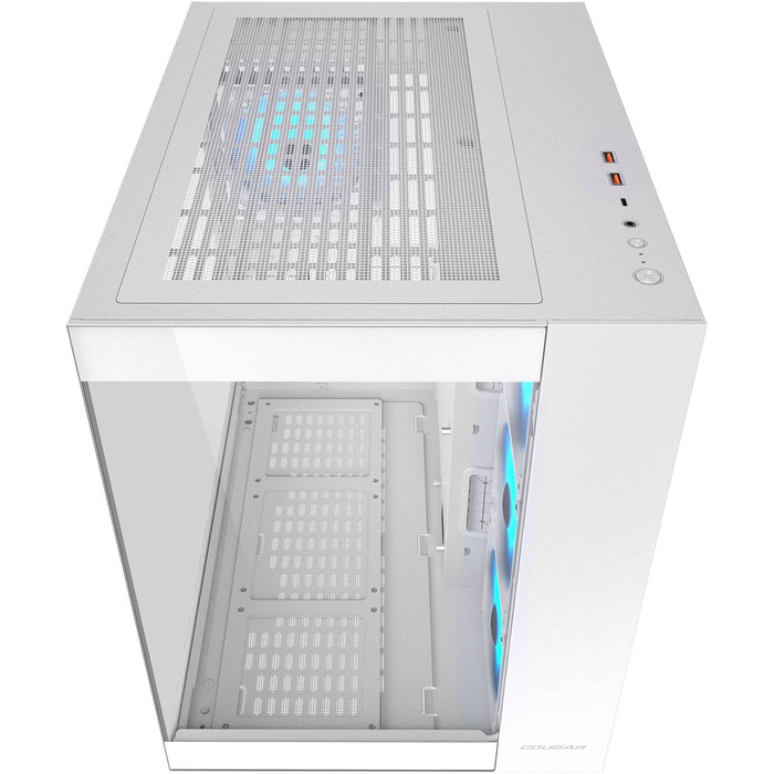 Корпус для ПК Cougar Cube Midi-Tower, загартоване скло, 3 вентилятори FV150 ARGB, білий