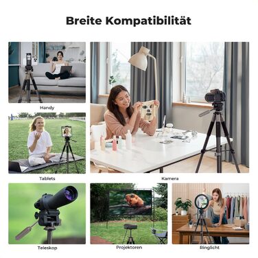 Штатив K&F Concept S255A3+BV01: Легкий штатив з сумкою, для камери/DSLR/Camcorder, з підтримкою смартфонів (190см, сірий)