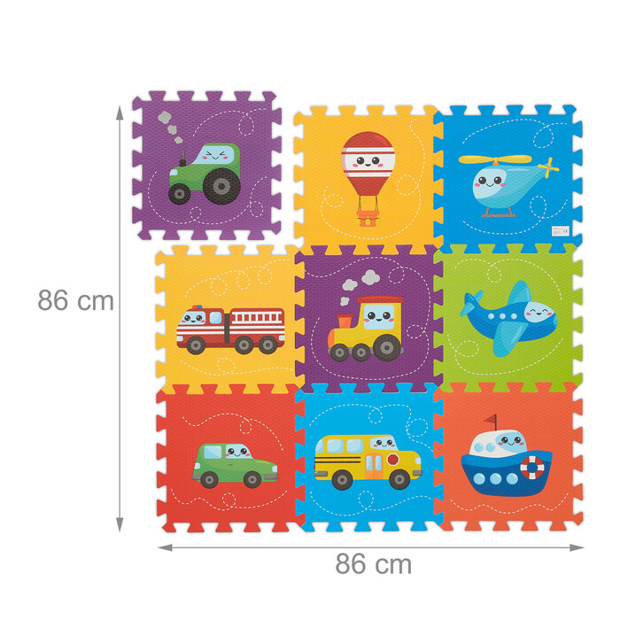 Relaxdays Puzzle Mat with Vehicles