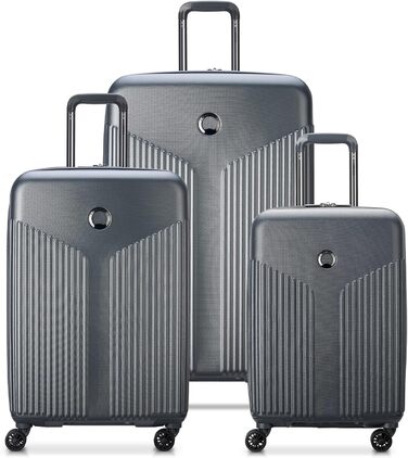Набір валіз DELSEY PARIS Comete 3.0 (20/24/28) сірий (Графіт/Природний колір), жорсткий корпус, розширюваний, на спін-колесах