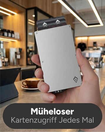 Кластинка для карток з RFID захистом та подарунковою коробкою – Мінімалістичний гаманець для чоловіків – Компактний картхолдер з безконтактним захистом (Alpha Collection) 05. Срібний випуск