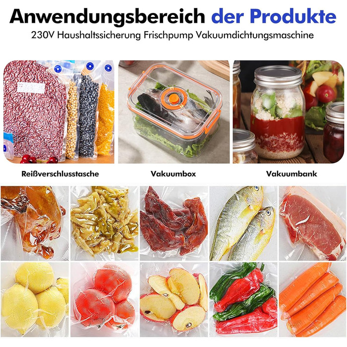 Вакуумний пакувальник для продуктів харчування 30 см, комплект з 5 пакетами, чорний