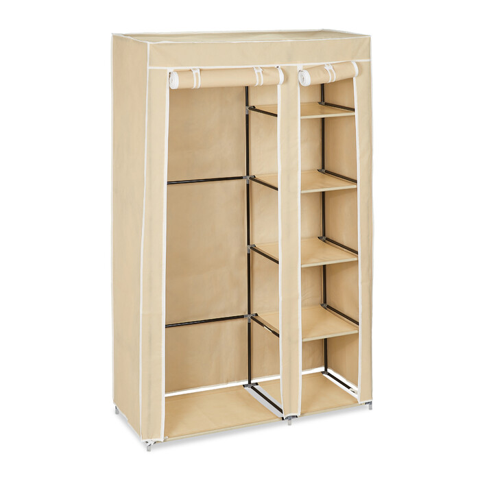 Large Fabric Storage Closet with Hanging Rod