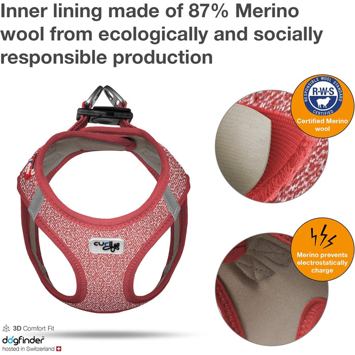 Шлейка для собак Merino, червона (S)