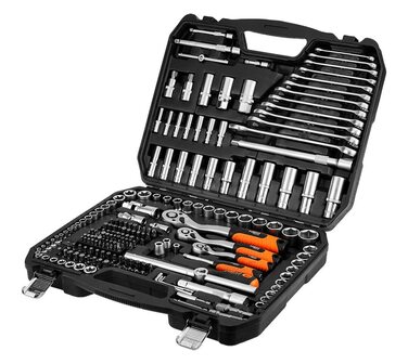 Набір інструментів NEO TOOLS: торцеві головки та ключі, 220 предметів, 1/2